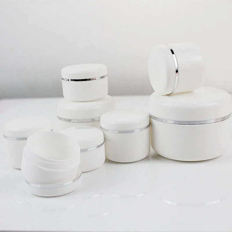 30pcs Plastic Cream Jars – 20g/30g/50g Empty Refillable Makeup Containers for Cosmetics Samples