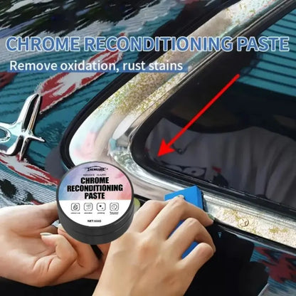 Automotive Chrome Repair Paste – Oxidized Chrome Trim & Badge Restorer with Application Sponge