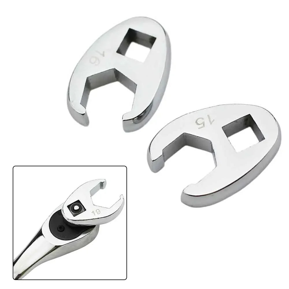 10pcs 3/8" Drive Crowfoot Wrench Set — 10-22mm Metric Open-End Spanners for Torque Wrench
