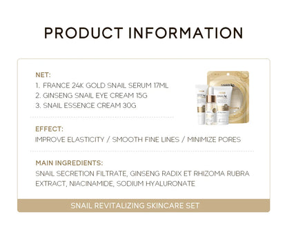 3pcs LAIKOU Vitamin C 24K Golden Sakura Skincare Set – Moisturizing Face Cream, Serum & Eye Cream