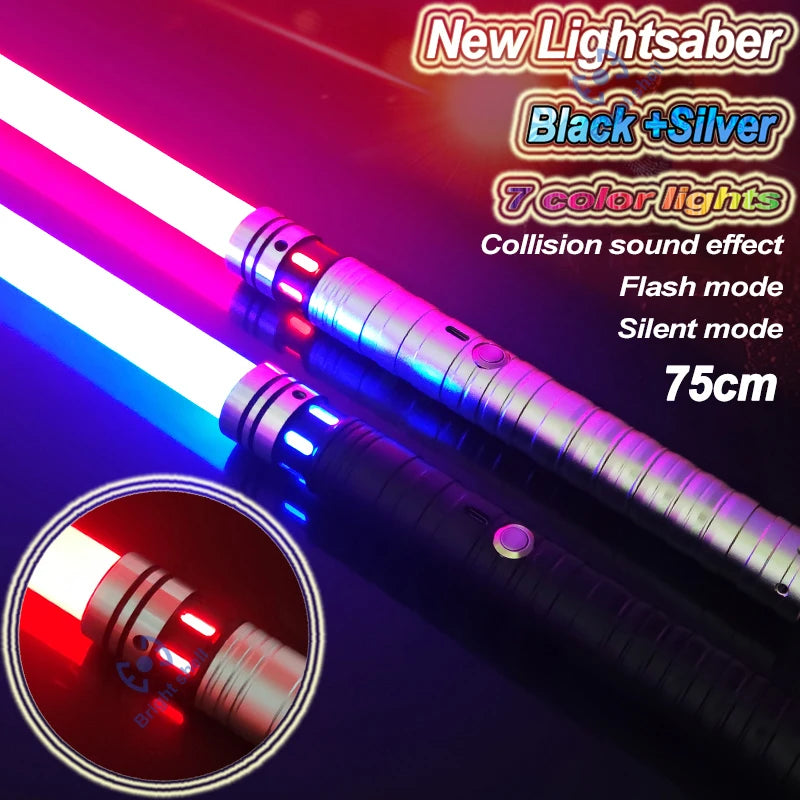 RGB Metal Lightsaber Toy – 15-Color Changing Laser Sword with Sound Effects, Force FX Jedi Blaster Gift for Kids