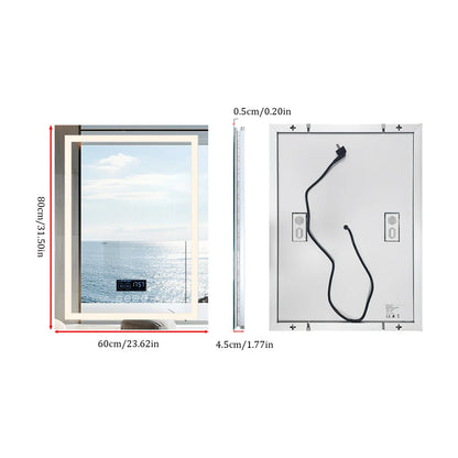 LUVODI Bluetooth LED Bathroom Mirror – Large Anti-Fog Lighted Vanity Mirror with 3-Color Modes