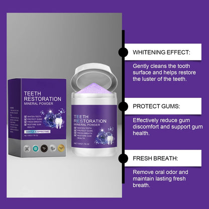 Teeth Restoration Mineral Powder — Enamel Strengthening & Whitening Dental Care Supplement