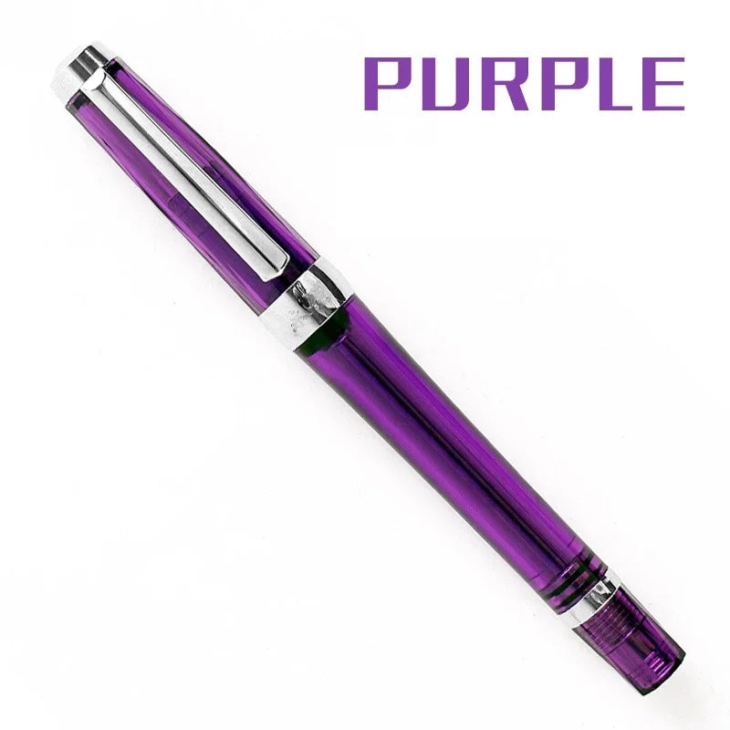 Yongsheng 3013 Transparent Resin Fountain Pen – Vacuum Negative Pressure, EF/F Tip for Calligraphy & Student Practice