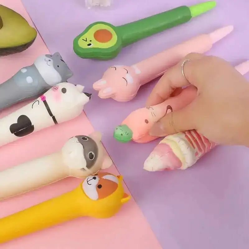 Lytwtw’s Cute Kawaii Soft Gel Pen – Creative Cartoon Stress Relief Pen for School and Office Supplies