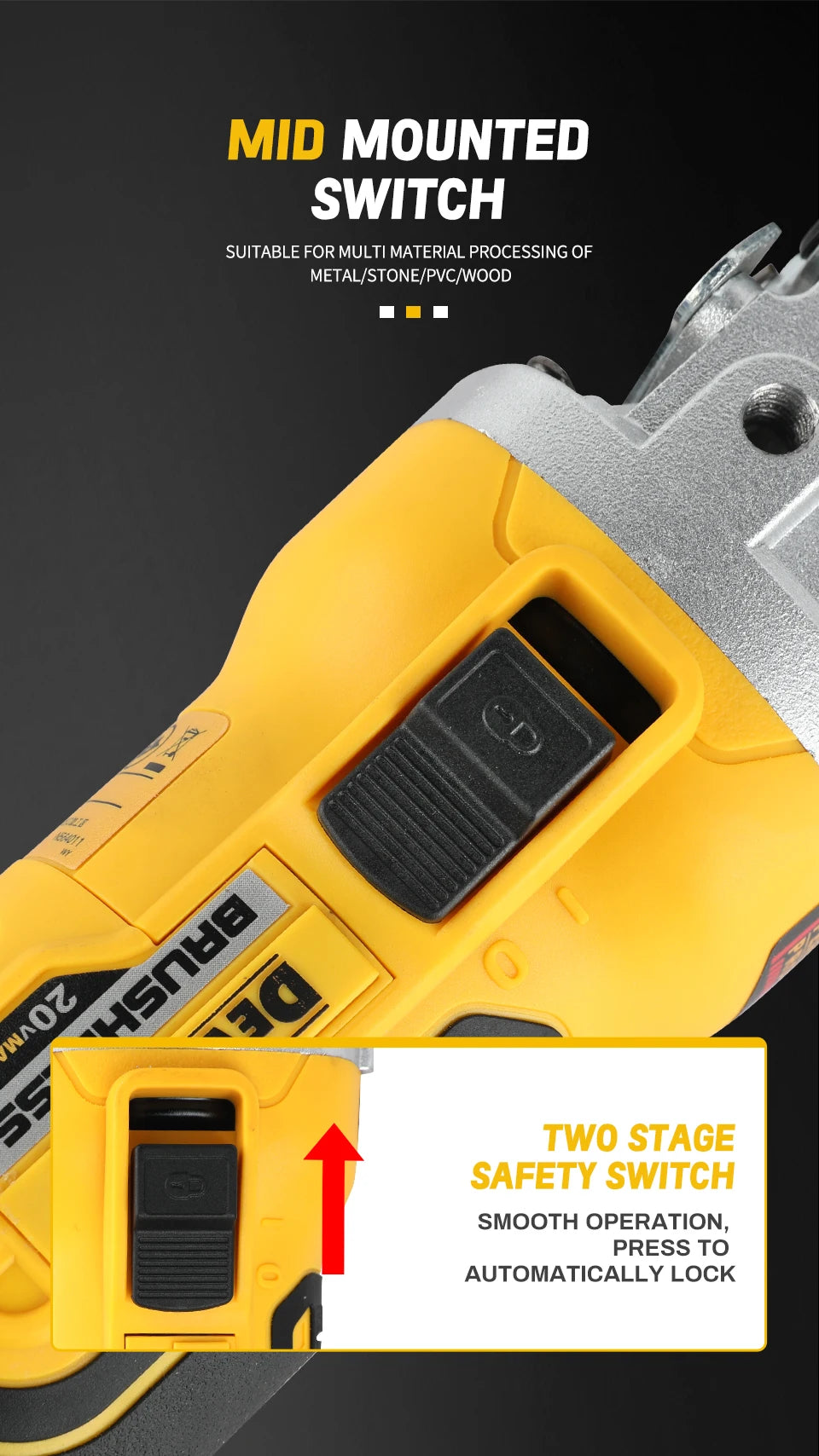 DEWALT DCG405FN 20V Brushless Angle Grinder – 125mm Cordless Cutting & Polishing Tool (Bare Tool)