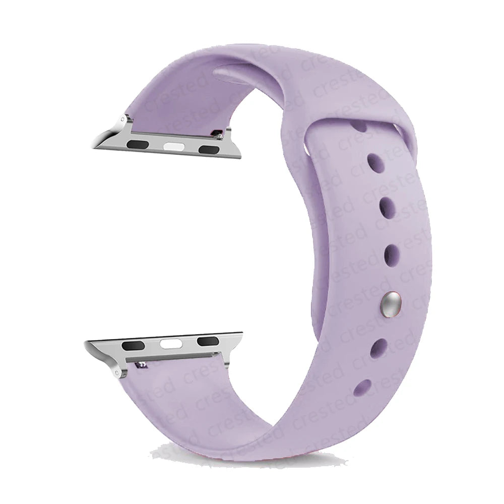 Silicone Apple Watch Band Strap - Sport Replacement Bracelet for iWatch Series Ultra 2, 9, 8, 7, 6, SE 38mm-49mm