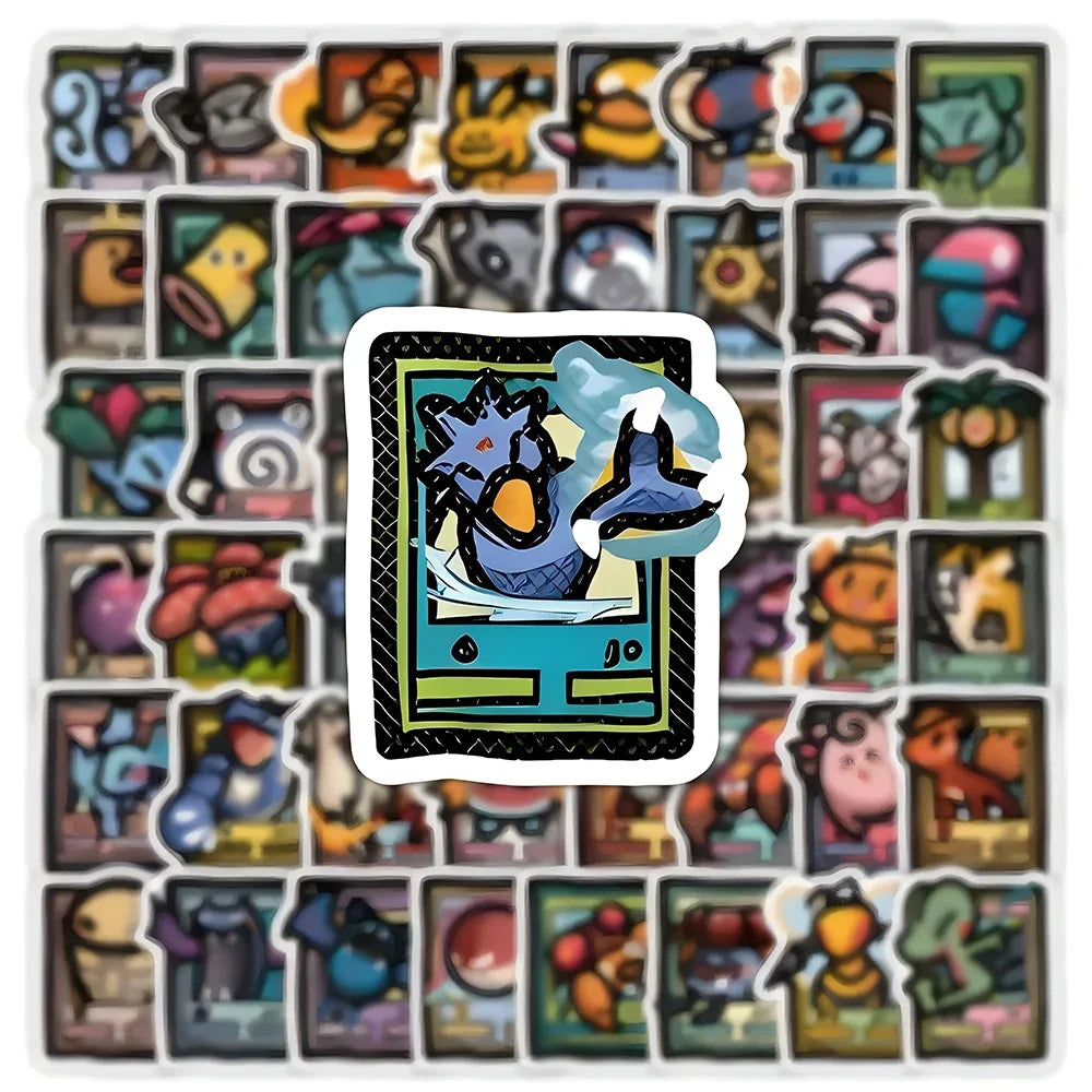 103PCS Pixel Pokemon Stickers - Pikachu Cartoon Vinyl Decals for Laptops, Phones, Suitcases and DIY Crafts
