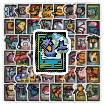103PCS Pixel Pokemon Stickers - Pikachu Cartoon Vinyl Decals for Laptops, Phones, Suitcases and DIY Crafts