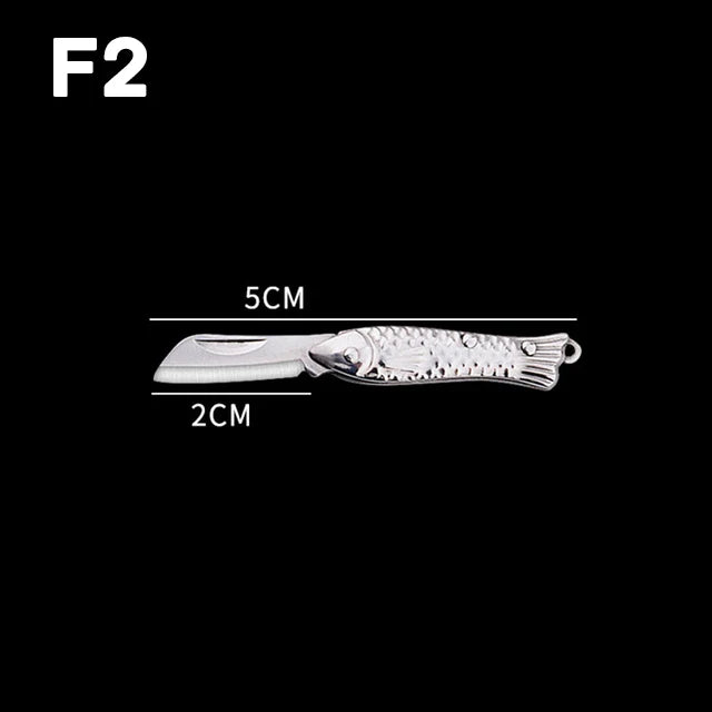 Mini Brass Knife Keychain - Stainless Steel Folding Cleaver Pendant Pocket Tool