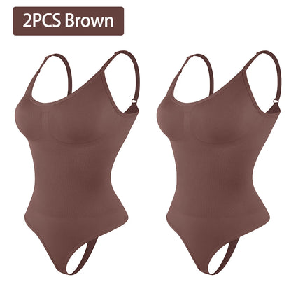 Women’s Full Body Shapewear Bodysuit – Smoothing Thong Body Shaper Sculpting Slimming Underwear