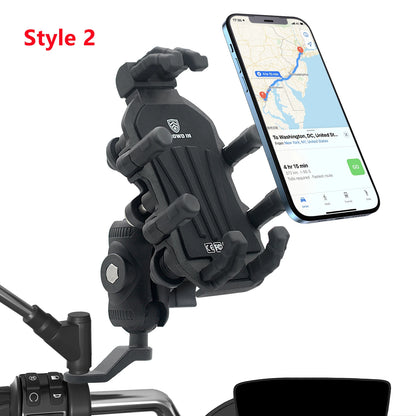 Aluminum Motorcycle Handlebar Phone Holder – Anti-Vibration Navigation & Mirror Mount Stand