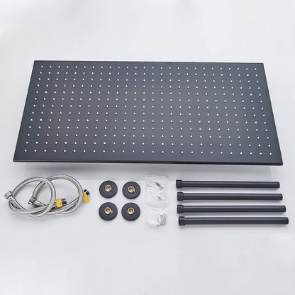Black Ceiling Mounted LED Rainfall Shower Head – Intelligent Remote Control Concealed Waterfall Tap