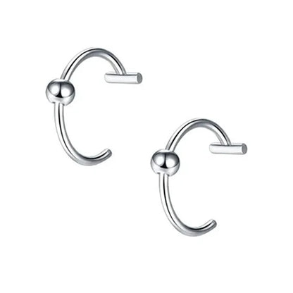 2PCS Trendy 10mm Stainless Steel Punk Clip-On Fake Piercing – Unisex Nose & Lip Rings, Tusk Body Jewelry for Men & Women