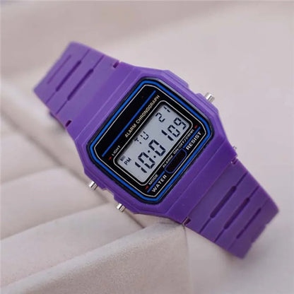 Men's Sport LED Digital Watch - Small Square Dial with Silicone Band, Casual Electronic Wristwatch