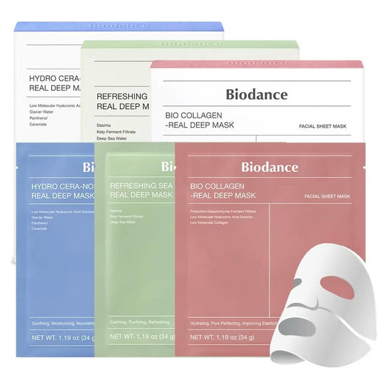 BIODANCE Bio-Collagen Deep Hydrating Gel Mask – Night Moisturizing Face Mask for Pore Care & Skin Elasticity (4 Pcs Box)