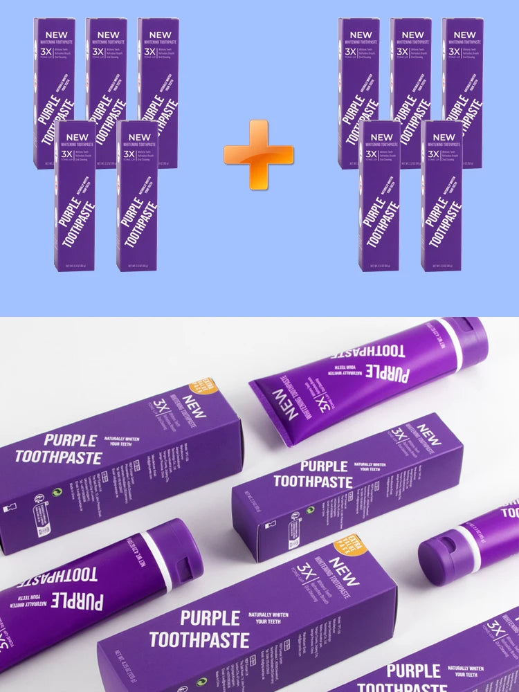 Purple Tooth Whitening Toothpaste – Teeth Stain Remover, Oral Gum Care & Fresh Breath