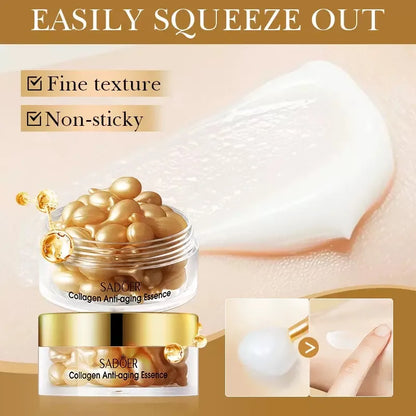 Collagen Retinol Firming Capsule Serum - Hydrating Face & Eye Essence for Nourished, Smooth-Looking Skin