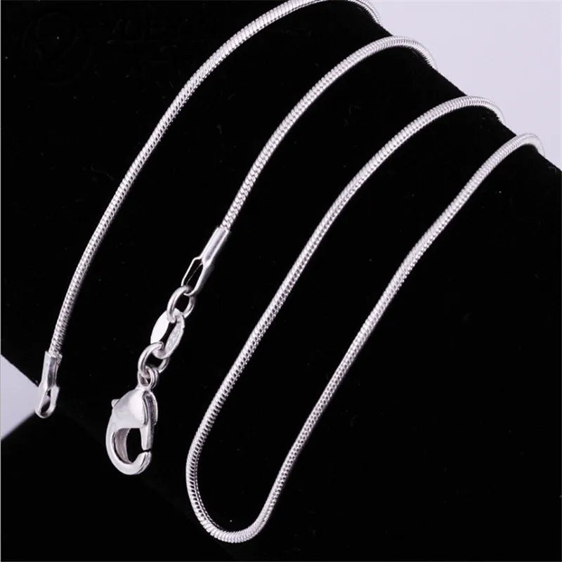 1MM 925 Sterling Silver Snake Chain Necklace – High-Quality Fashion Jewelry for Men & Women