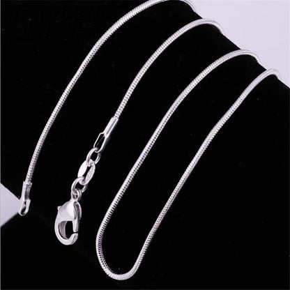 1MM 925 Sterling Silver Snake Chain Necklace – High-Quality Fashion Jewelry for Men & Women
