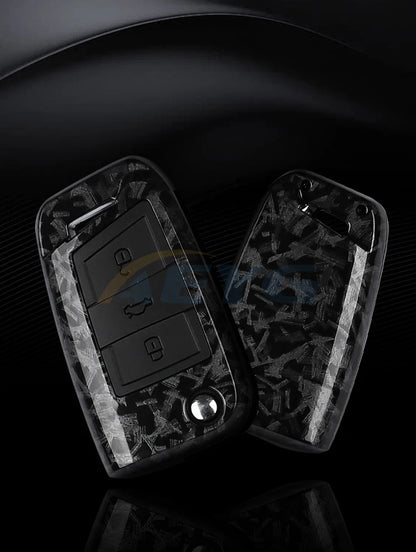 ABS Carbon Fiber Car Key Cover for VW, SEAT & Skoda – Fits Golf 7 MK7, Tiguan MK2, Ateca, Leon FR 2, Ibiza, Octavia
