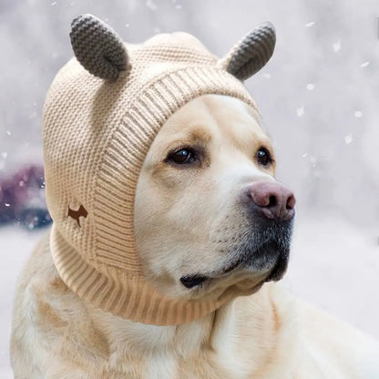 Quiet Dog Ear Muffs - Noise Protection and Anxiety Relief, Winter Warm Knitted Earmuffs for Medium and Large Dogs