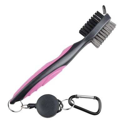 Golf Club Brush with Protective Case: 2-Sided Golf Groove Cleaner Kit for Putter, Wedge, and Ball Groove Cleaning