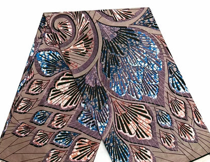 Grand Super African Wax Fabric - 100% Cotton Nigerian Glitter Glam Gold Ankara Print for Sewing