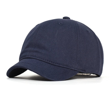 Men's & Women's Short Brim Cotton Baseball Cap – Vintage Casual Dad Hat, Adjustable Trucker Style with Nylon Fastener Tape