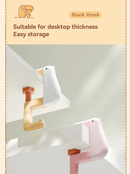 Thinking Duck Portable Hook — Non-Punching Hanging Decor for Table, Wall, Wallet & Handbag, Student & Office Supplies