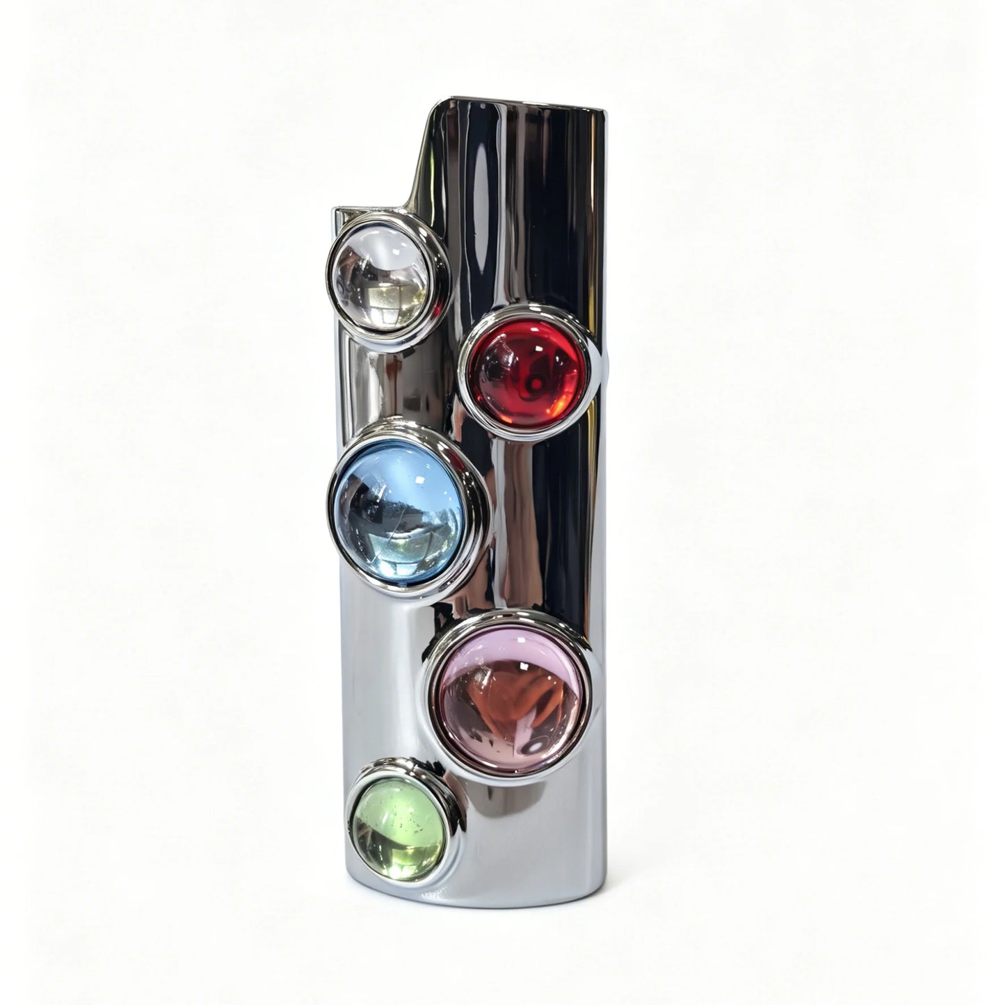 Metal Cowboy Boot Lighter Case - Cute Cat Eye Rhinestone Embroidered Zinc Alloy BIC J6 Sleeve Cover