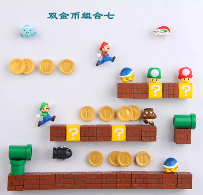 Japan Game Figure Super Mario Bros Fridge Magnets – Luigi, Yoshi, Toad Mini Figurines & Refrigerator Stickers Ornament