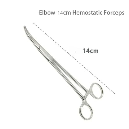 Stainless Steel Hemostatic Forceps - Locking Surgical Clamps with Curved & Straight Tip Pliers
