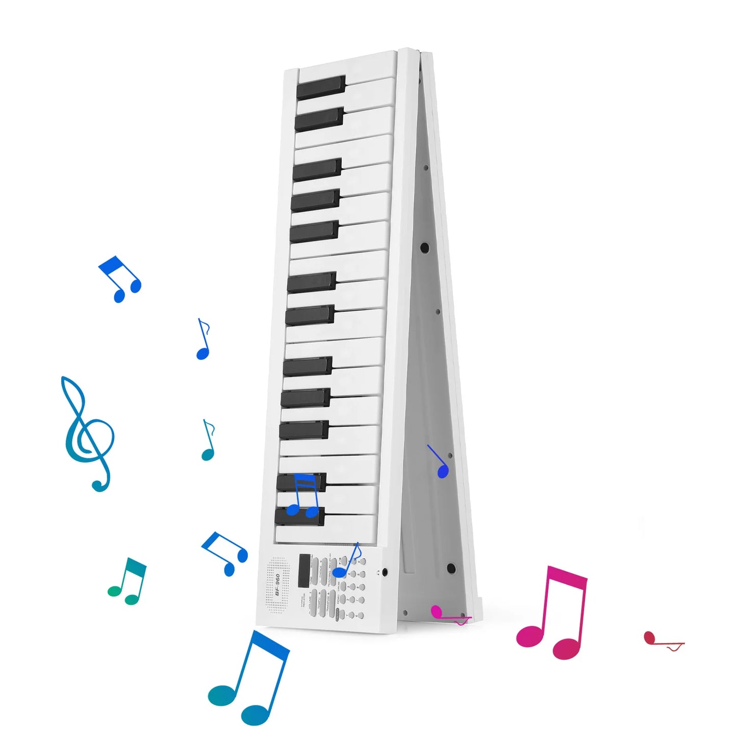 61 Key Foldable Electronic Piano Keyboard, Multifunctional with LED Display & Built-in Battery, Digital Piano