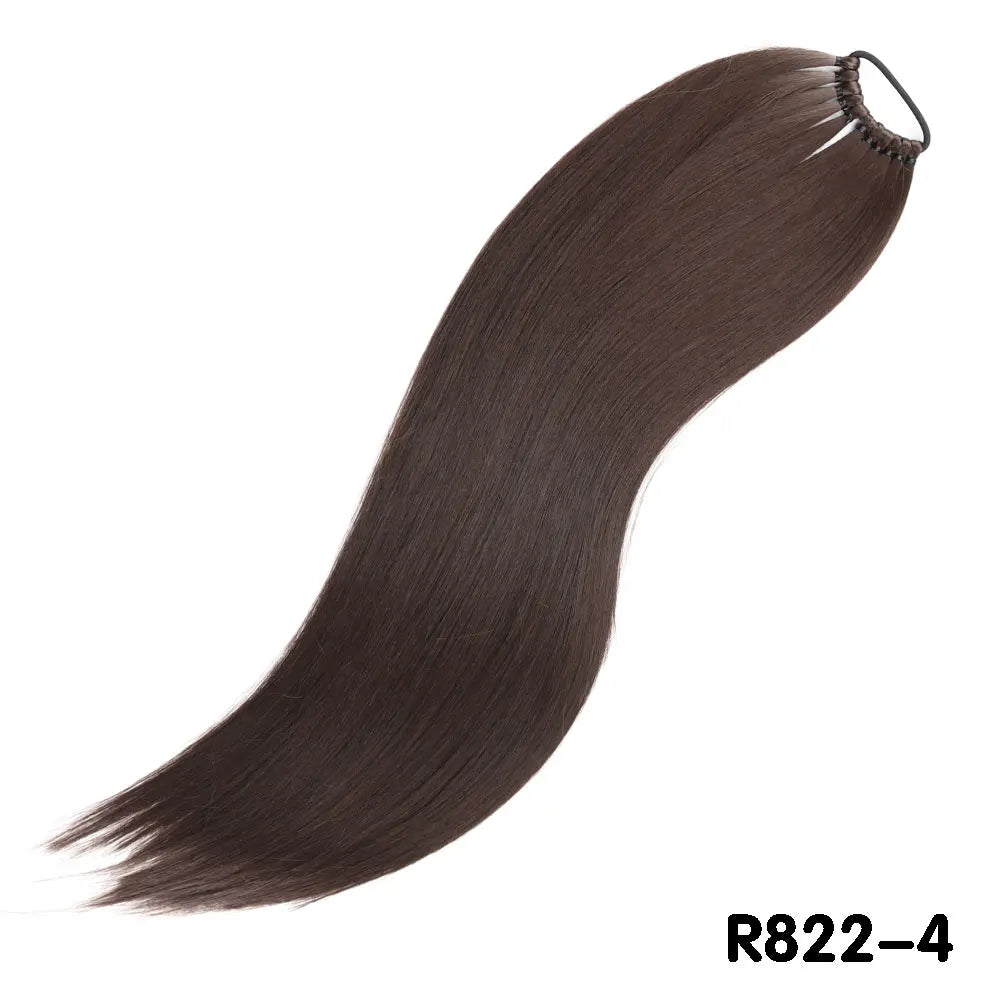 AZQUEEN 24-Inch Long Straight Ponytail Extension – Synthetic Fake Hairpiece for Women