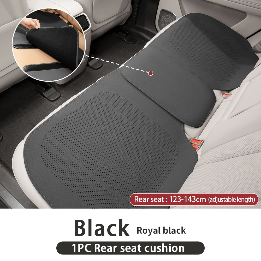 Universal Leather Car Seat Cushion - Breathable Perforated Four-Season Seat Cover