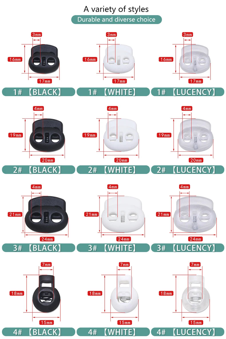10pcs Plastic Cord Lock Stopper – Black Frost Toggle Clips for Shoelaces, Sportswear & DIY Bag Accessories