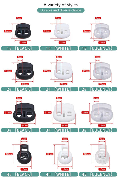 10pcs Plastic Cord Lock Stopper – Black Frost Toggle Clips for Shoelaces, Sportswear & DIY Bag Accessories
