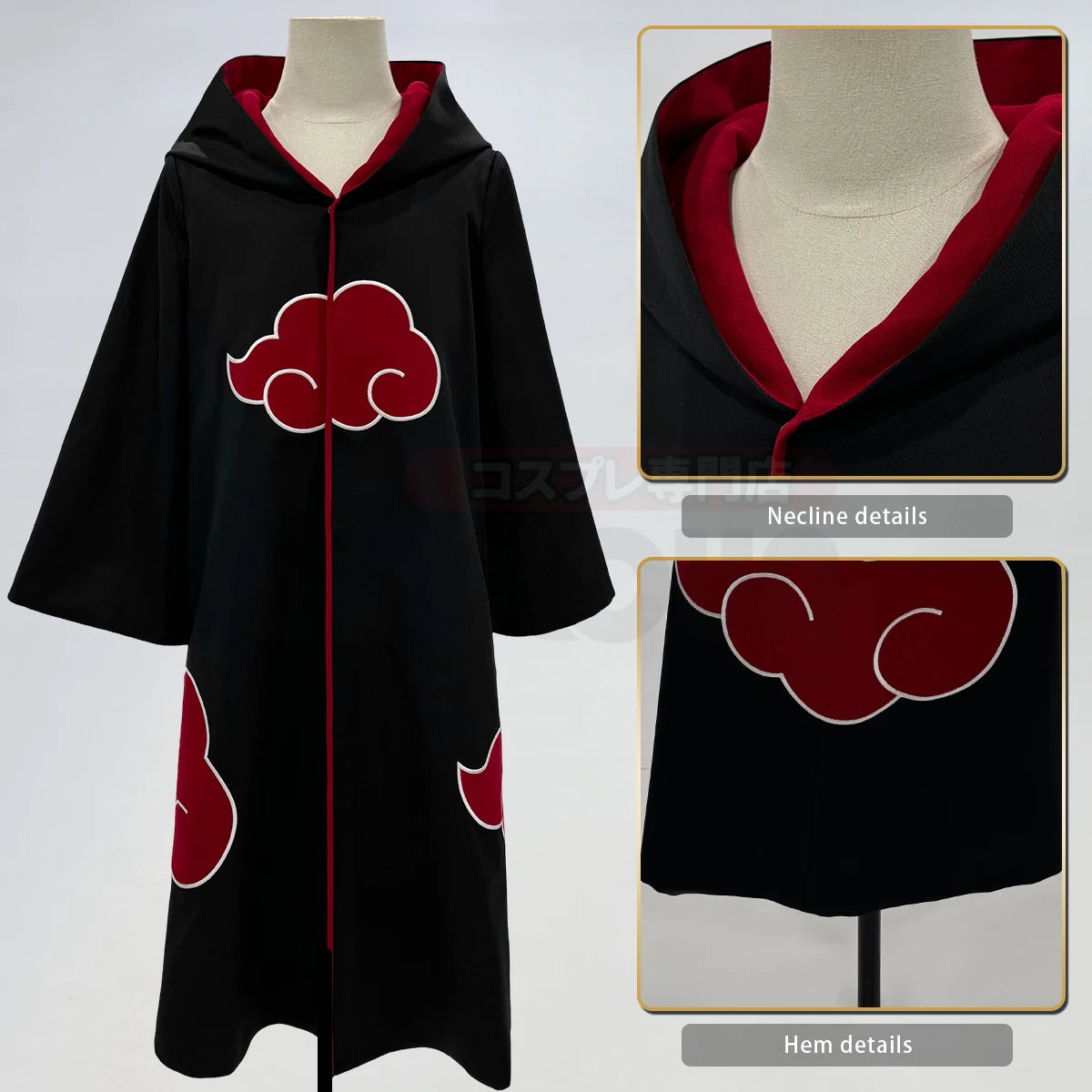 HOLOUN Anime Uchiha Itachi & Sasuke Cosplay Cloak – Embroidered Hawk Team Akatsuki Costume for Christmas