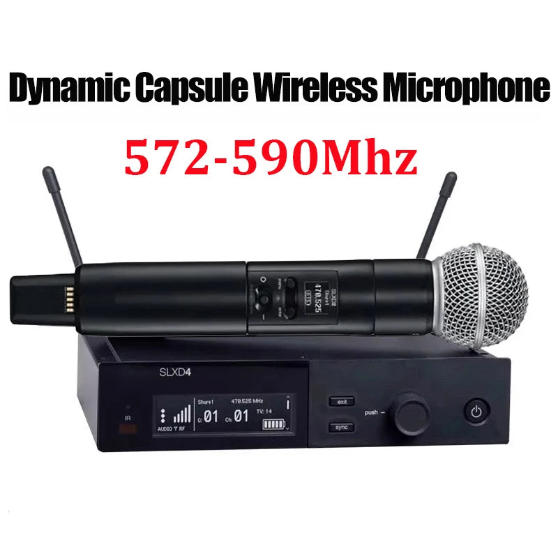 SLXD Wireless Microphone System – 500/600/800MHz 4-Pin Headset with KSM8/Beta58, Professional Audio for Stage & Karaoke