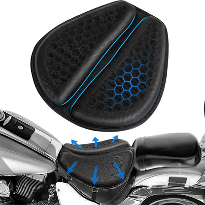 Motorcycle Air Seat Cushion – Shock Absorbing Pressure-Relief Saddle Cover for Cruiser & Sports Bike Travel Comfort