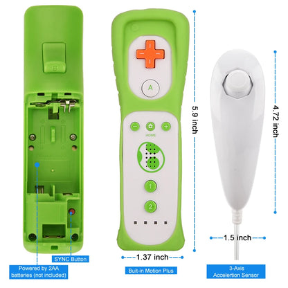 Wii Remote and Nunchuck Controller Set with Motion Plus – Gamepad for Nintendo Wii Console