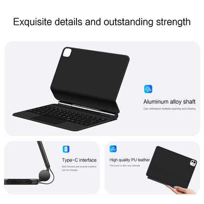 Backlit Magic Keyboard Case for iPad Pro 11/13" (2024 M4) & iPad Air M2 – Smart Folio Cover