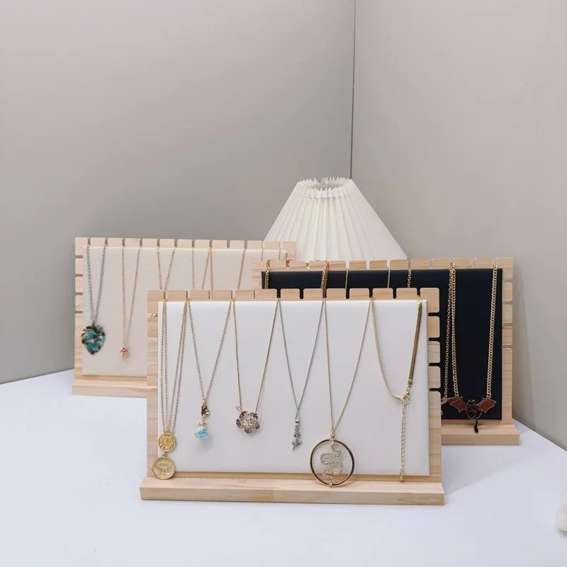 Creative Solid Wooden Necklace Display Frame – Pendant Support Jewelry Display Stand