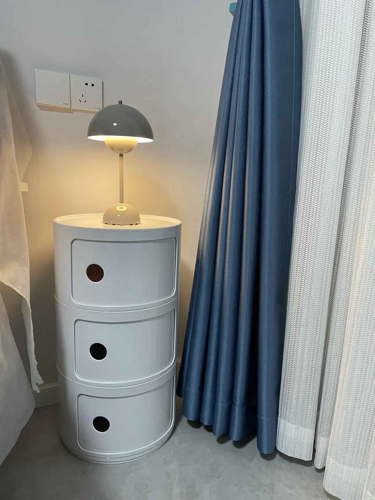 Nordic Round Bedside Table – Mini 2/3/4/5 Layer Cute Storage Cabinet, Creative Living Room & Bedroom Furniture