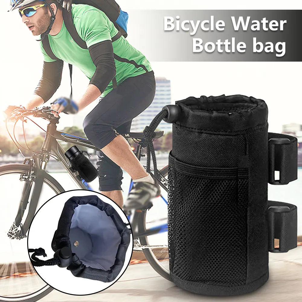 Water Bottle Pouch – Drawstring Insulated Thermal Holder Bag for Cups, Kettles, Bike Storage Pocket