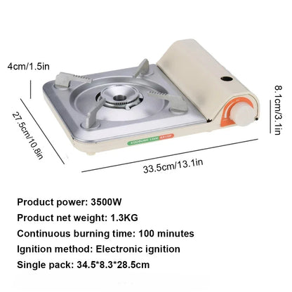 2026 Portable Single Burner Camping Gas Stove - Automatic Ignition Cassette Cooker for Indoor & Outdoor Cooking