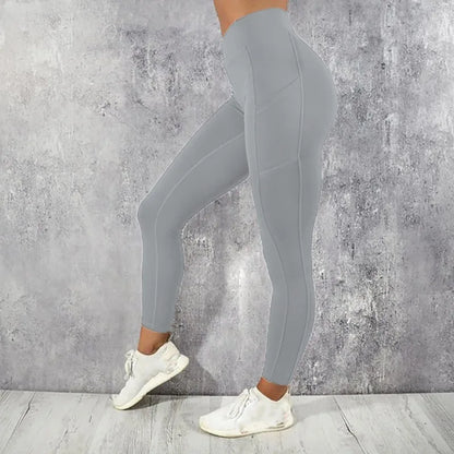 Yoga Fitness Women’s Leggings – High Waist, Butt-Lifting Tights with Pocket, Stretchy Gym Workout & Running Skinny Pants