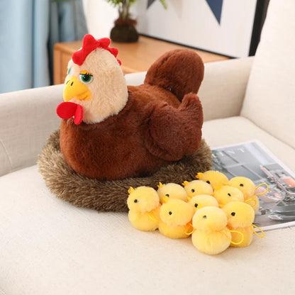 Swan & Chick Family Plush Toy — Lifelike Mother and Baby Stuffed Animals with Nest for Kids