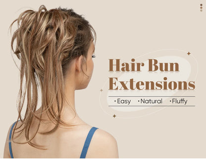 Synthetic Elastic Messy Bun Hairpiece – Curly Scrunchie Chignon, Black, Blonde, Brown Updo Donut for Women, Natural Fake Hair